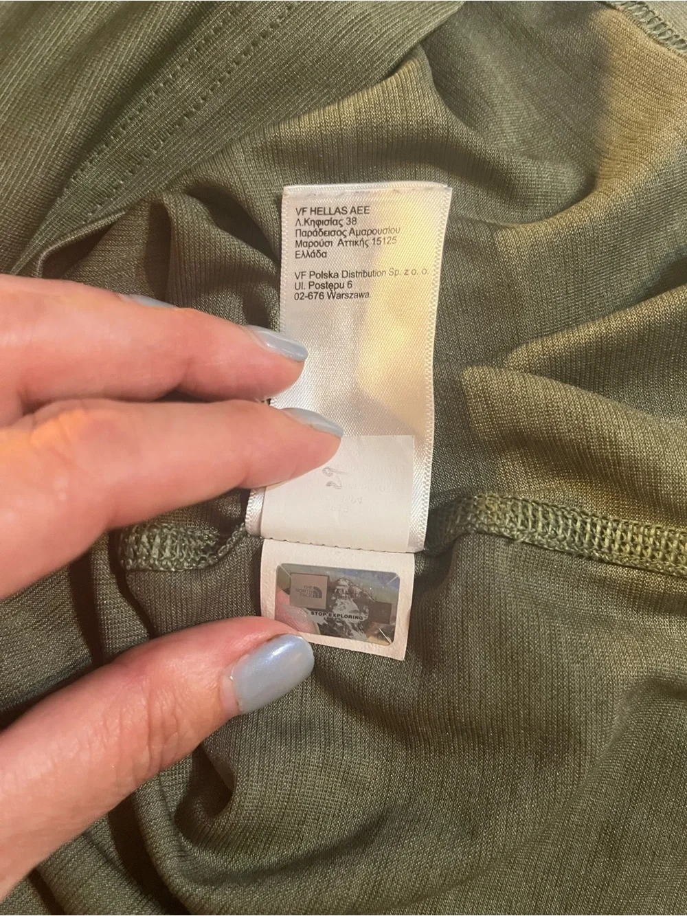 The North Face Flashdry V Neck Short Sleeve Olive Green Women’s Shirt Size M - Picture 8 of 9